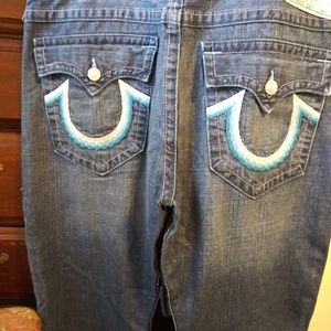 True religion jeans  38W mens hemmed to 32 L